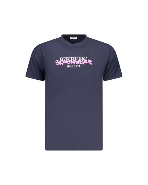 Iceberg Neon Blue Cotton Mens T for men