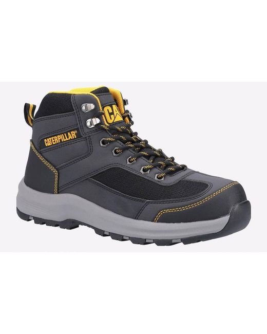 Caterpillar Safety Black Elmore Mid Hiker Boot for men