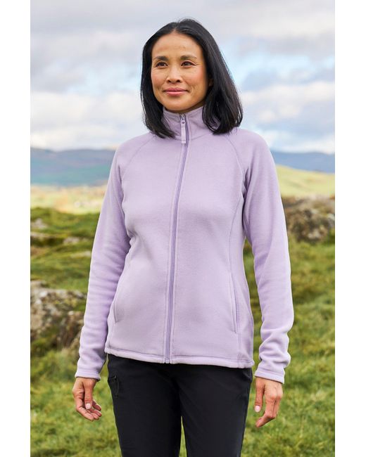 Mountain Warehouse Purple 'Raso' Fleece Jacket Full Zip Soft Touch Warm Outdoors Layer Breathable Gilet