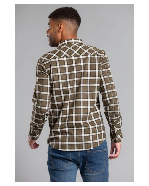 Tokyo Laundry Gray Cotton Long Sleeve Flannel Shirt for men