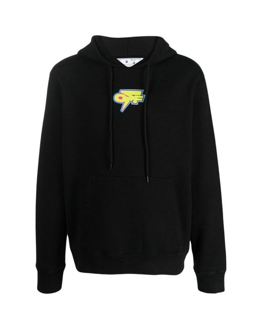 Off-White c/o Virgil Abloh Black Dedrade Thunder Logo Slim Fit Hoodie Cotton for men