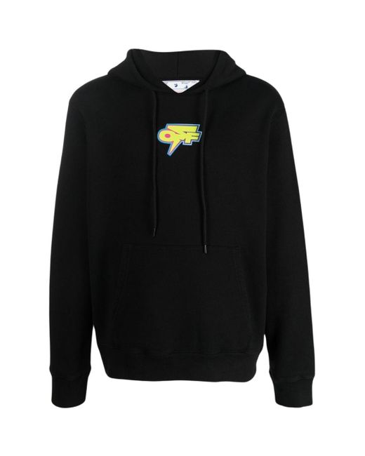 Off-White c/o Virgil Abloh Black Dedrade Thunder Logo Slim Fit Hoodie Cotton for men