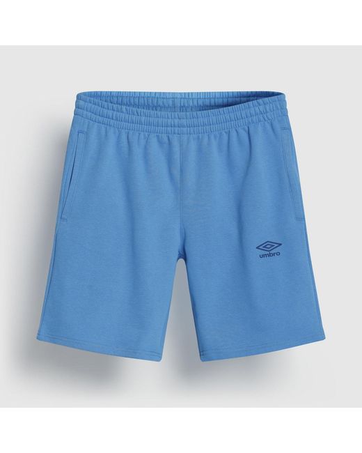 Umbro Blue Fleece Logo Casual Shorts (Azure) for men
