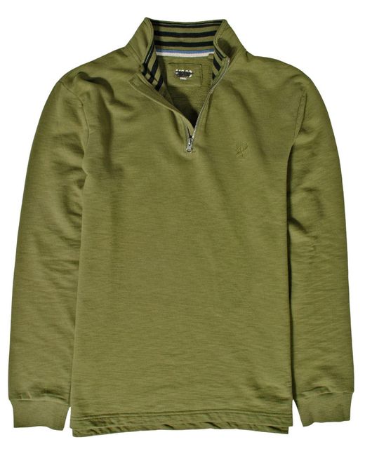 M&CO. Green Quarter Zip Cotton Sweatshirt for men