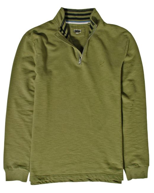 M&CO. Green Quarter Zip Cotton Sweatshirt for men