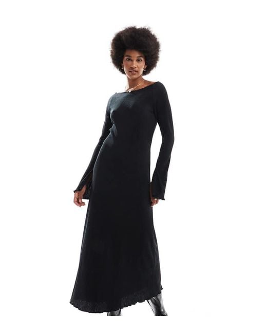 Jdy Blue Tall Bell Sleeve Plisse Maxi Dress