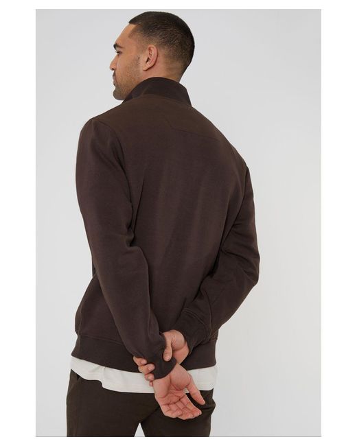 Threadbare Gray 'Expresso' Quarter Zip Sweatshirt for men