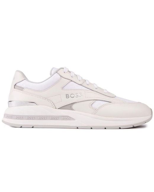 Boss White Kurt Runn Trainers for men
