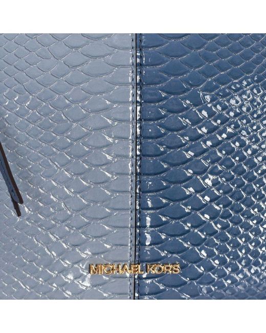 Michael Kors Blue Snake-Effect Shoulder Bag