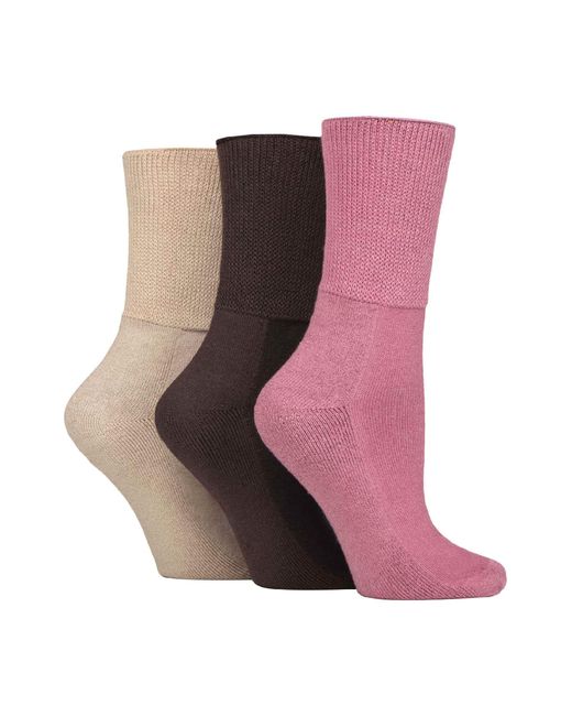 IOMI Pink 3 Pack Extra Wide Bamboo Diabetic Socks For Swollen Legs for men