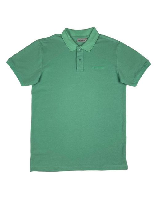 Carhartt Wip Mint Green Script Polo Shirt Cotton for men