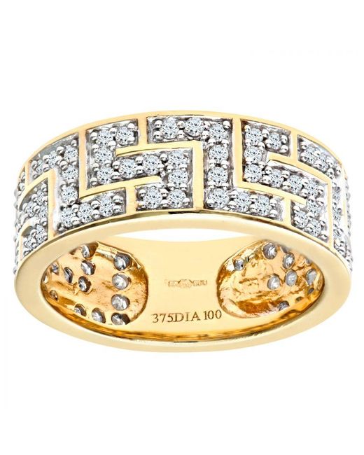DIAMANT L'ÉTERNEL Metallic 9Ct 1Ct Diamond Greek Key Ring