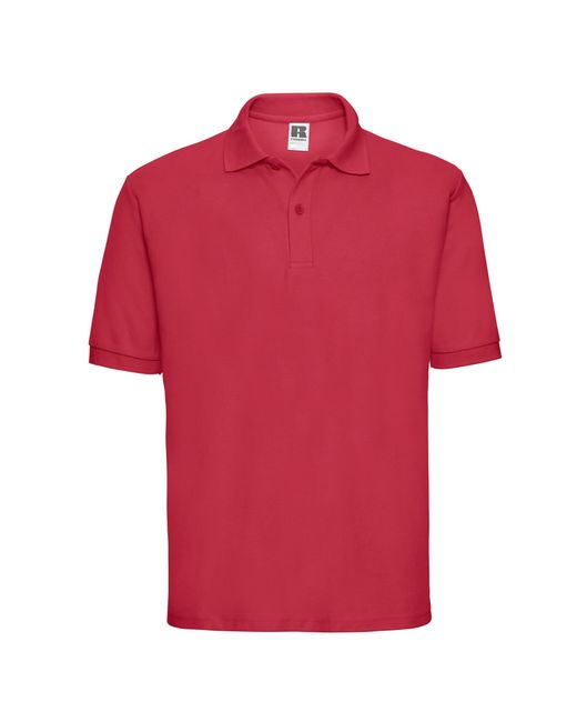 Russell Red Polycotton Pique Polo Shirt (Classic) for men