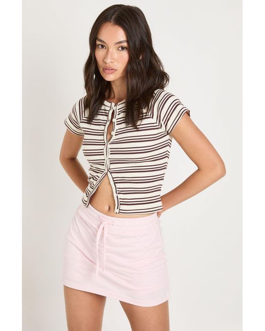 Boohoo Pink Adjustable Waist Skort