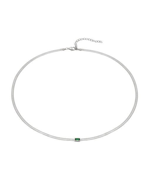 SEOL + GOLD Metallic Sterling Emerald Cz Snake Chain Necklace