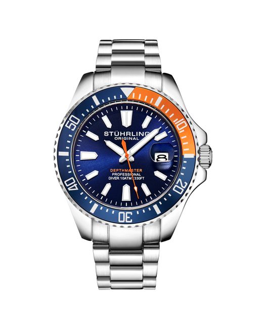 Stuhrling Blue And Depthmaster Quartz 42Mm for men