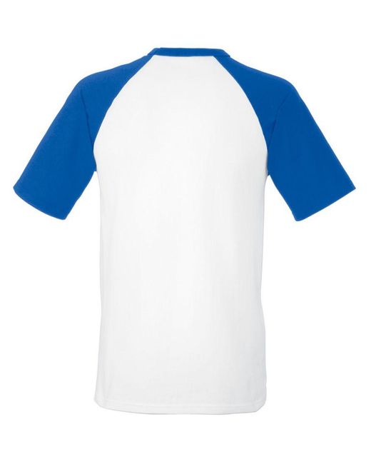 Fruit Of The Loom Blue Short Sleeve Baseball T-Shirt /Royal) Cotton for men