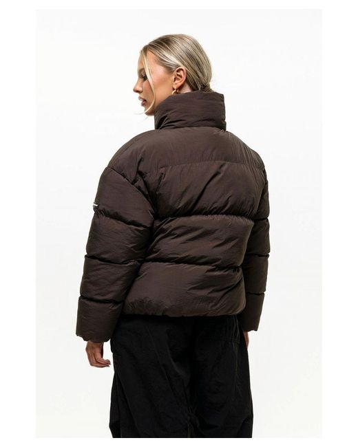 Good For Nothing Brown Oversized Funnel Neck Puffer Jacket