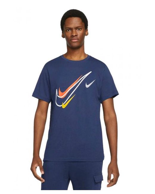Nike Blue Court Swoosh Logo T Shirt for men