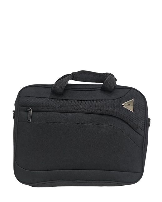 Infinity Leather Black Lightweight Laptop Bag Nylon