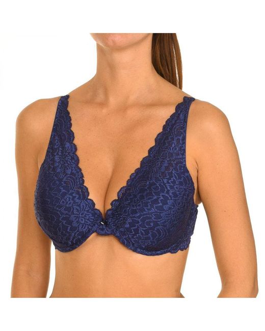 Guess Blue Womenss Bra With Underwire And Elastic Sides O77C03Pz00A
