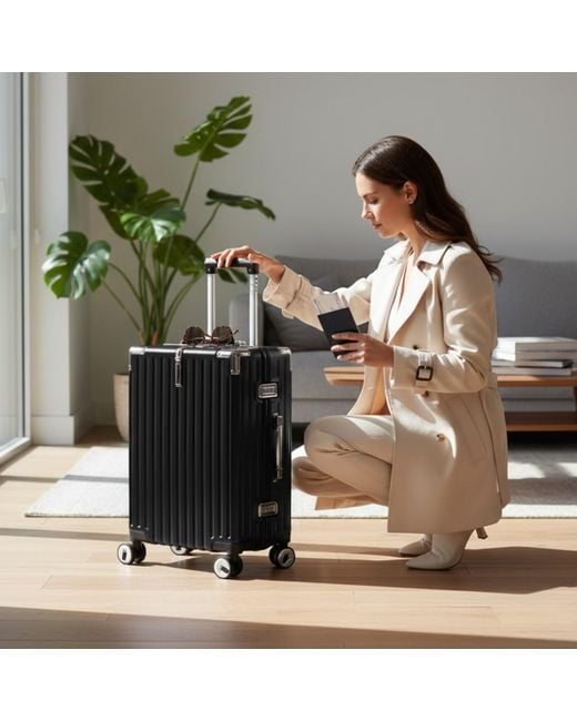 Infinity Leather Green Robust Hard Shell Cabin Suitcase 36 X 24 X 56 Cm Luggage For Easyjet, Ryanair, Wizzair