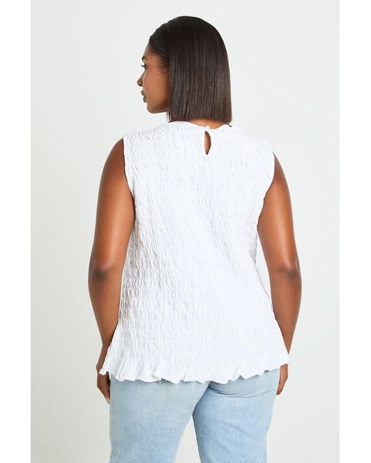 Boohoo White Plus Textured Seersucker Top
