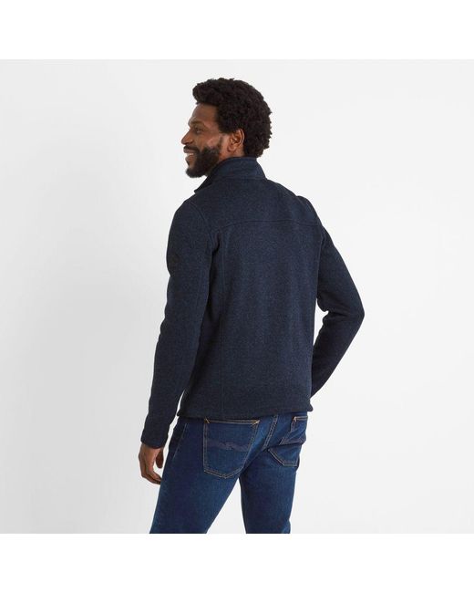 TOG24 Blue Cresswell Knitlook Fleece Jacket Dark Marl for men