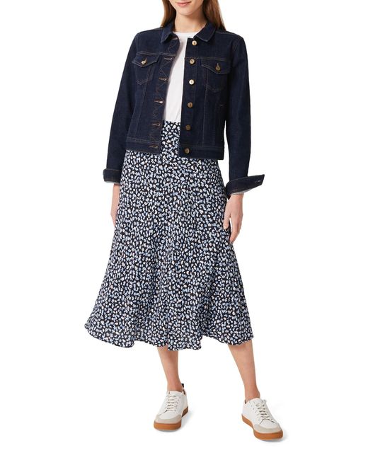 Hobbs Blue Angie Midi Skirt