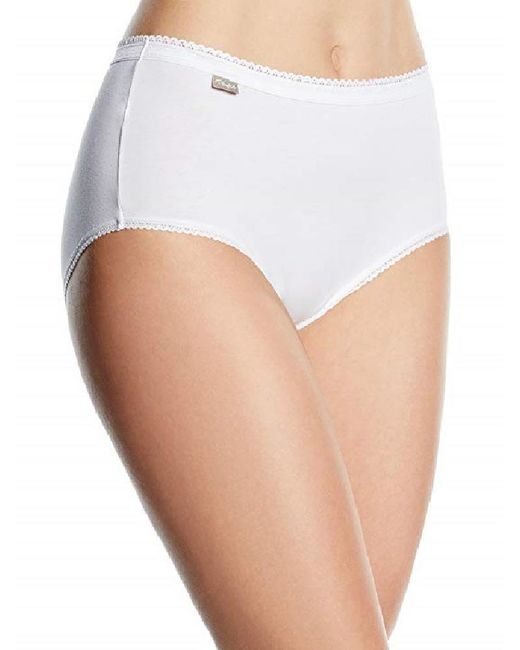 Playtex White Cotton Stretch Midi Brief 2 Pack