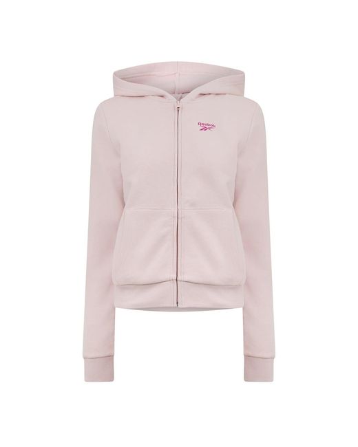 Reebok Pink Hooded Sweatshirt Regular Fit Jacket