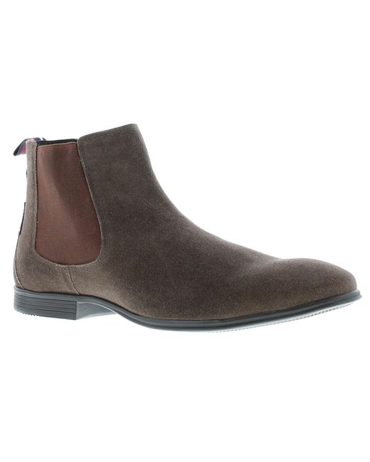 Ben Sherman Black Lombard Suede Leather Chelsea Boots for men