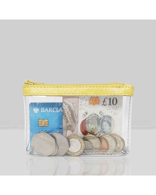 Assots London Blue Dinah' Zip Top Coin Purse Leather
