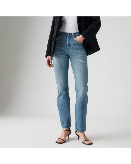 Levi's Blue Levi's 501 Straight Leg Five Pocket Jeans