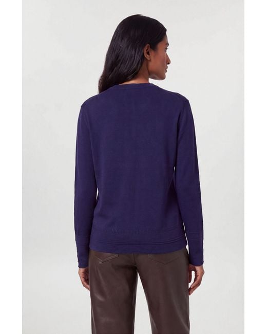 Karen Millen Blue Forever Viscose Blend Knitted Long Sleeve Crew Neck Jumper