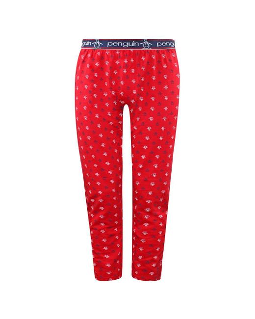 Original Penguin Red Lounge Jersey Pyjamas Bottoms Cotton for men