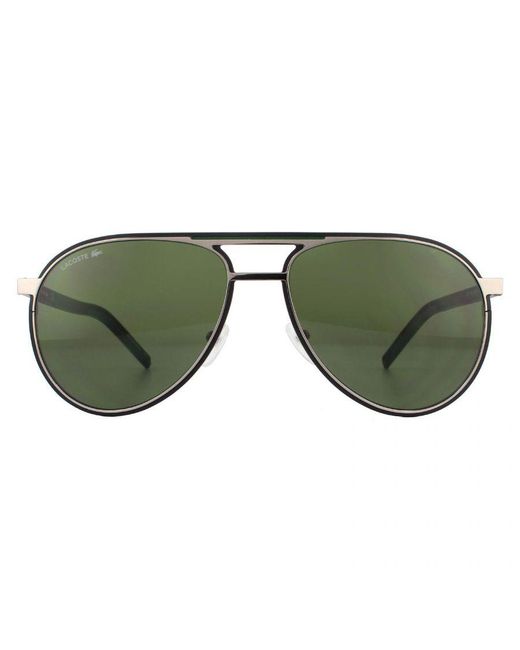 Lacoste Green Aviator Shiny Sunglasses Metal for men