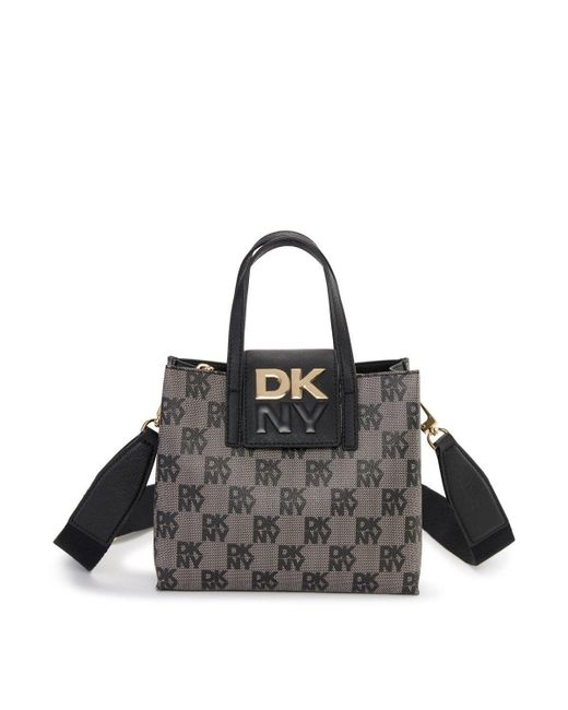 DKNY Black Faye Small Satchel Logo