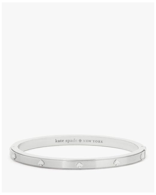 Kate Spade White Spot The Spade Metal 5mm Hinge Bangle