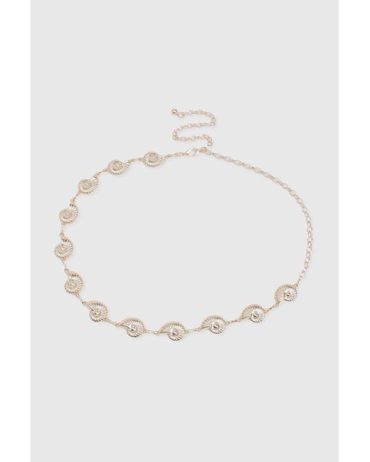 Boohoo White Shell Chain Belt