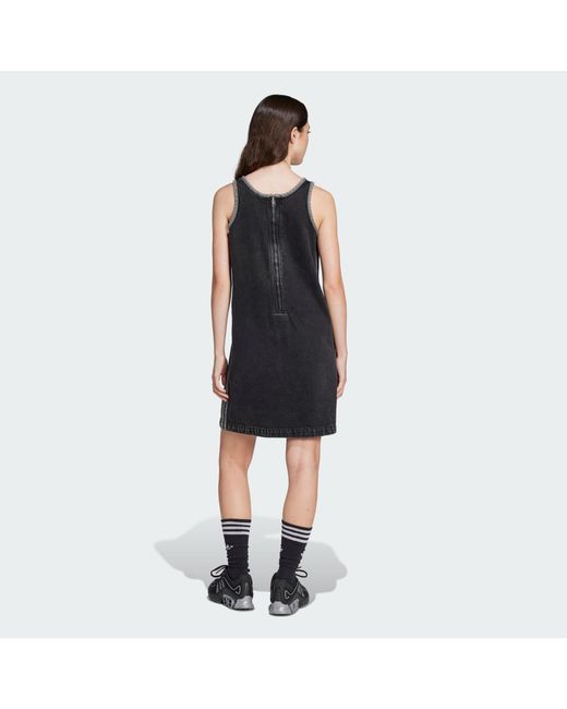 Adidas Originals Black Adicolor Denim 3-Stripes Tank Dress