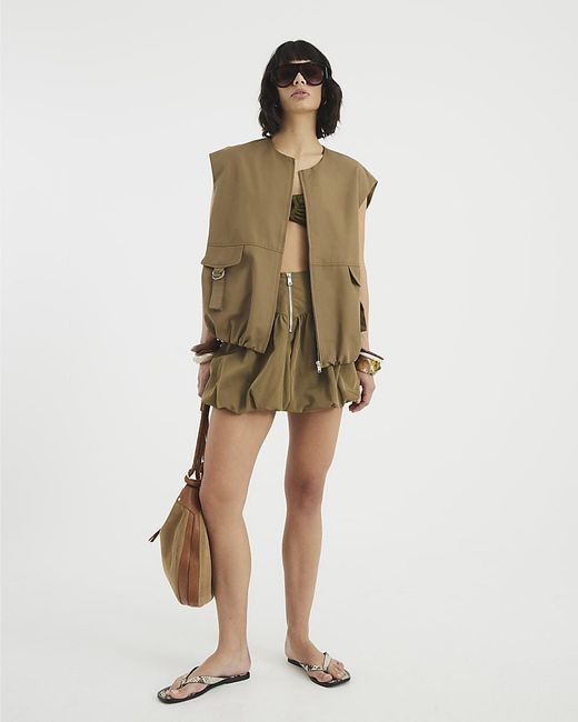 River Island Natural Mini Skirt Bubble Hem