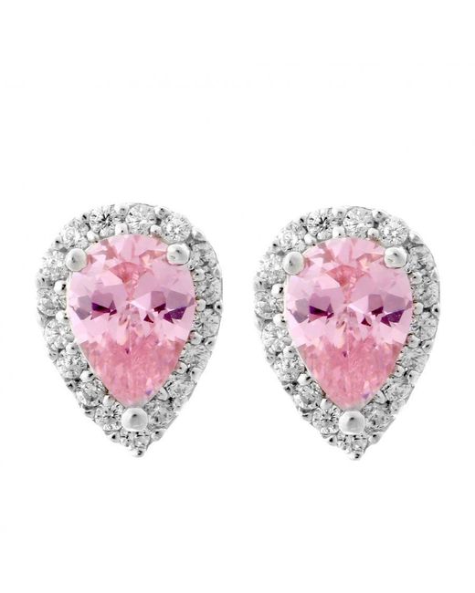Orphelia Pink 'Enora' 925 Sterling Stud Earrings