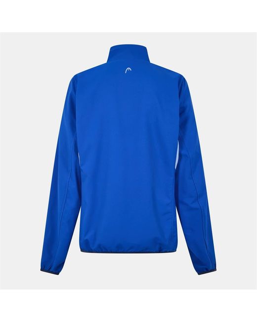 Head Blue Club Solid Patterned Full Zipper Track Jacket With Logo