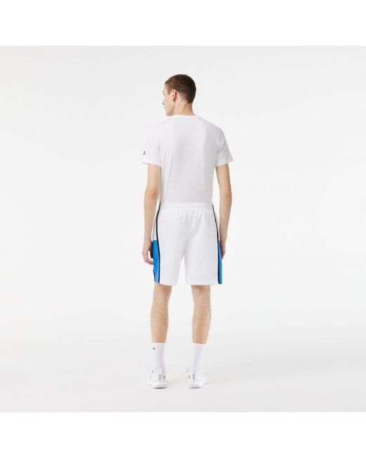 Lacoste White Colourblock Panels Lightweight Shorts for men