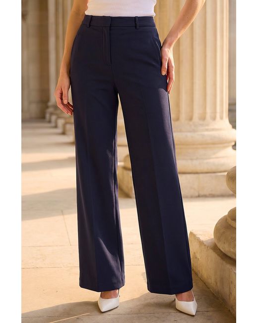 Roman Blue Regular Wide Leg Trouser