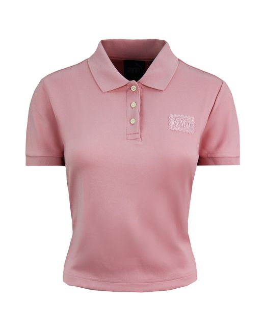 PUMA Pink X Rihanna Fenty Cropped Polo Shirt Nylon
