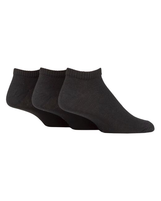 SOCKSHOP TORE Black 3 Pack Plain Sports Trainer Socks for men