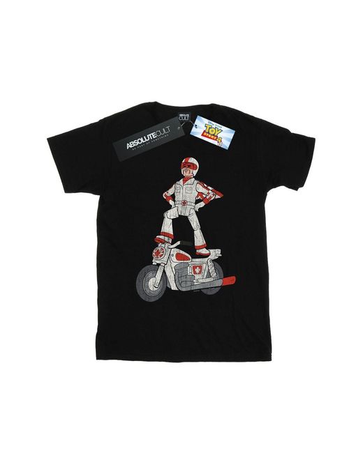 Disney Black Toy Story 4 Duke Caboom Pose T-Shirt Cotton for men
