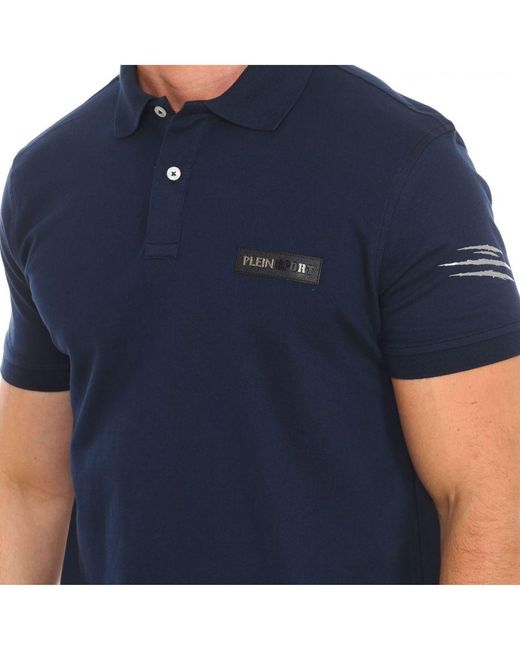 Philipp Plein Blue Pips507 Short-Sleeved Polo Shirt for men